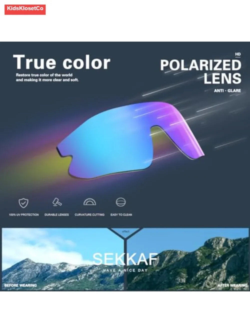 Youth Polarized Sports Sunglasses Wrap Around Cycling Shades Baseball